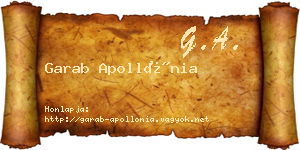 Garab Apollónia névjegykártya